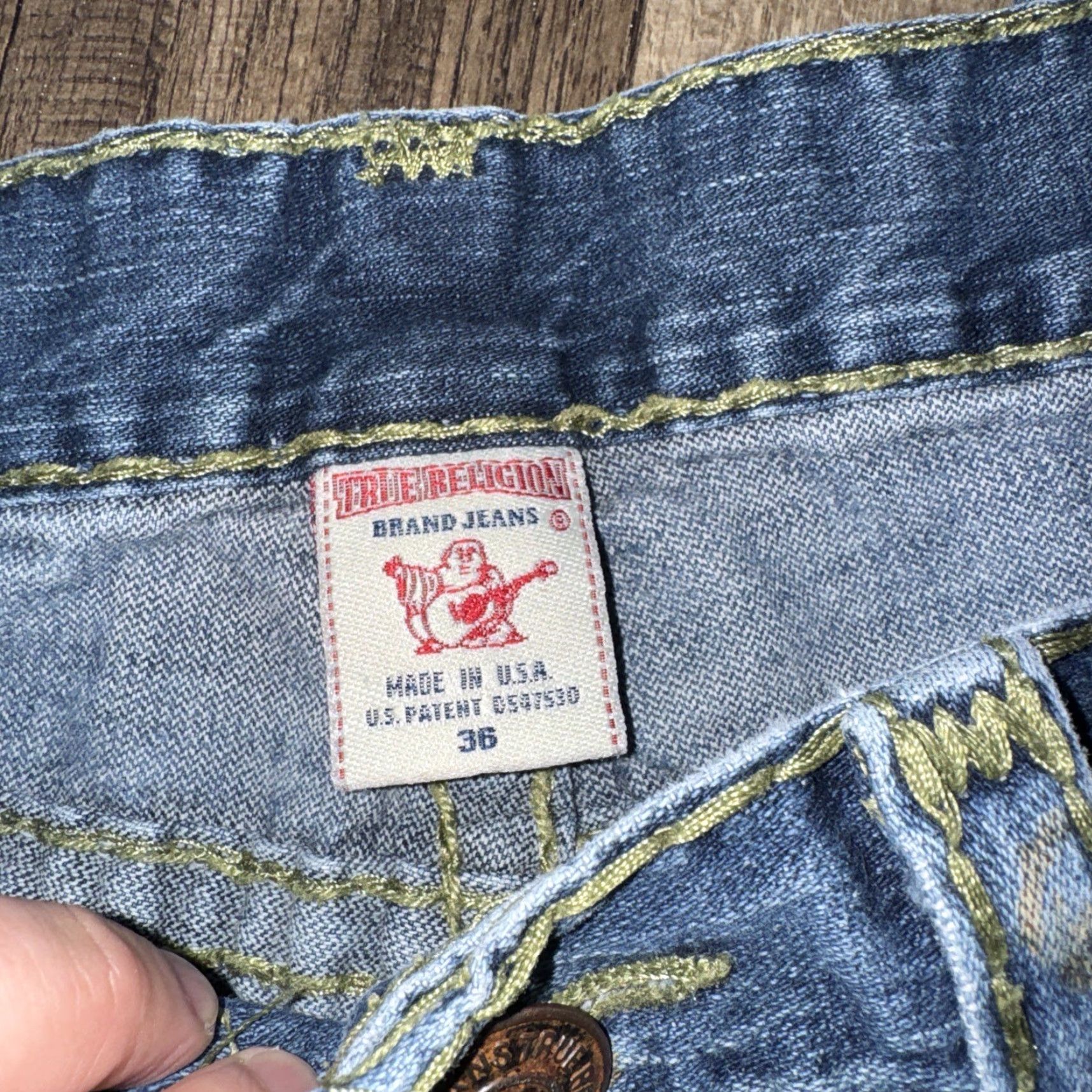 Vintage VINTAGE Religion Jeans Denim 36x29 Mens Blue 90s Straight Made In USA Size US 36 / EU 52 - 7 Thumbnail
