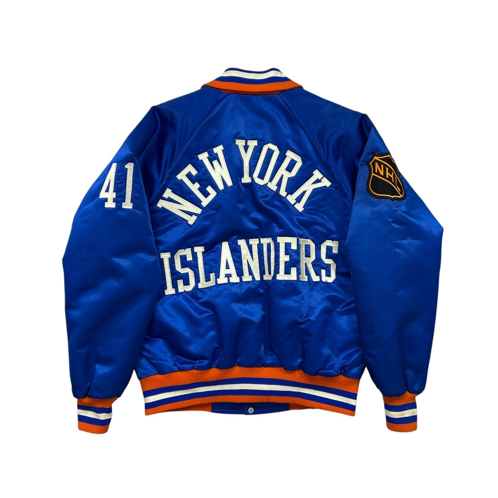 NHL VTG 90s NEW YORK ISLANDERS STARTER SATIN JACKET SPELL OUT Size US M / EU 48-50 / 2 - 1 Thumbnail