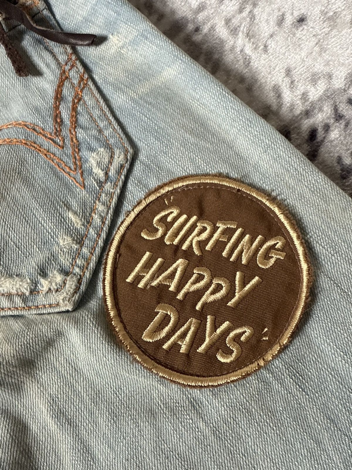 Japanese Brand Edwin 503 Japan Surfer Edition Patched Distressed Jeans Size US 29 - 15 Thumbnail