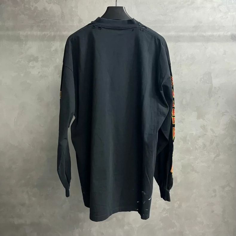 Balenciaga Balenciaga Black Rock Band Lightning Alphabet Crewneck Lon Size US M / EU 48-50 / 2 - 2 Thumbnail