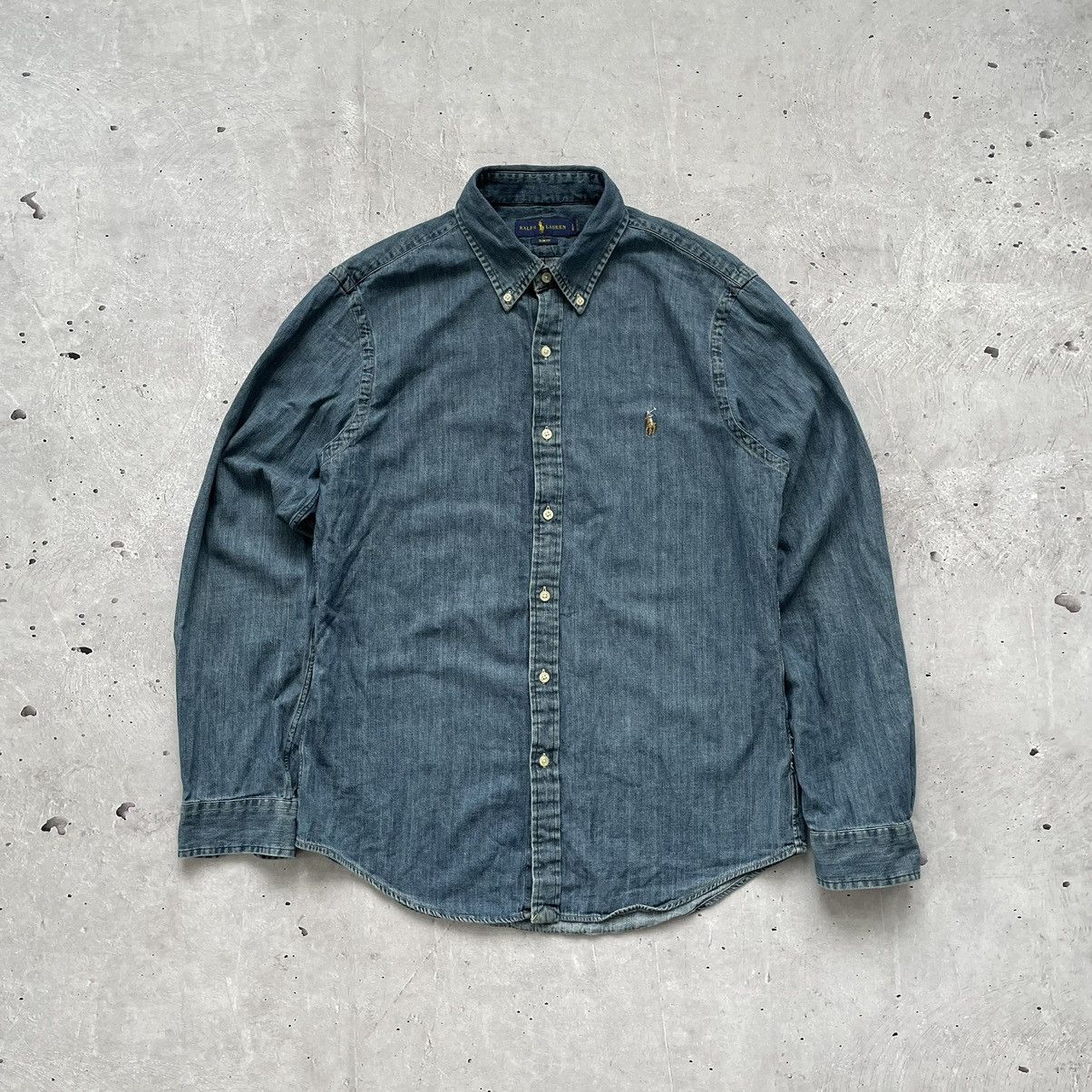Polo Ralph Lauren × Vintage 🔥Rare🔥Polo Ralph Lauren Blue denim shirt Size US L / EU 52-54 / 3 - 1 Thumbnail