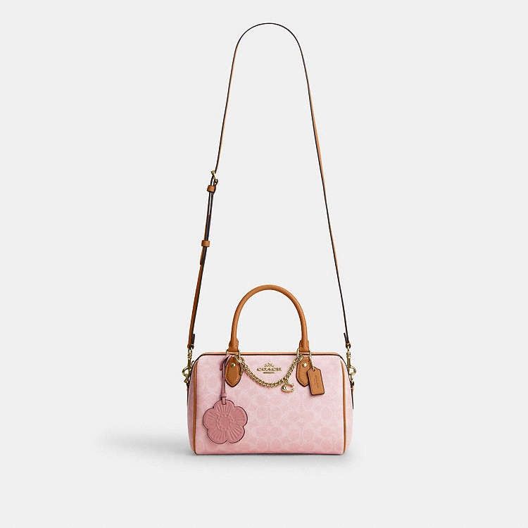 Coach Coach Rowan Satchel Bag Signature Powder Pink CEA18 Size ONE SIZE - 13 Thumbnail