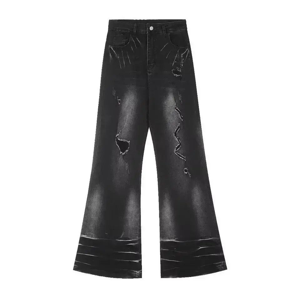 Japanese Brand Retro micro flared ripped jeans Size US 32 / EU 48 - 4 Thumbnail