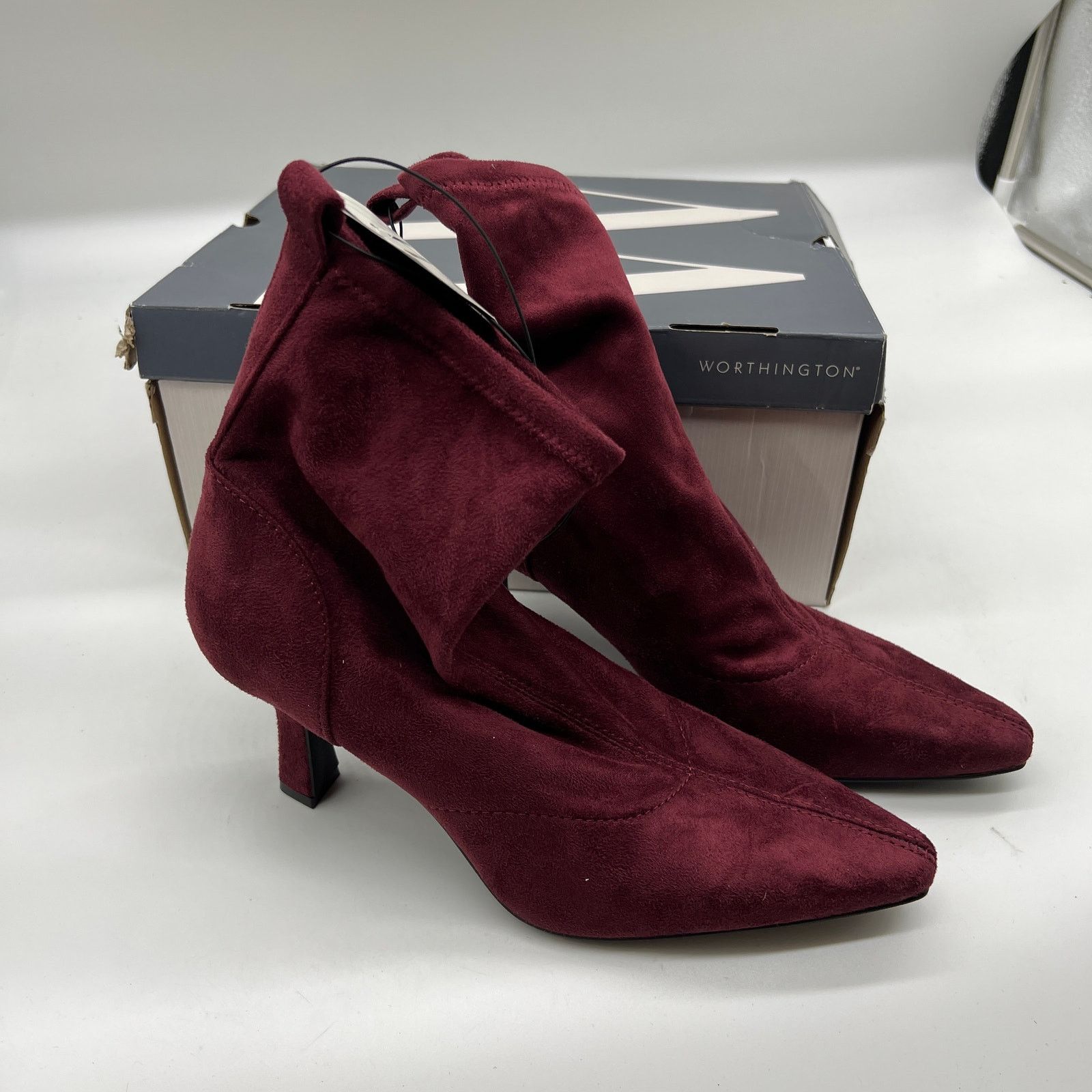 Other Worthington Elegant Oxblood Suede Ankle Boots Size 9.5M Size US 9.5 / IT 39.5 - 3 Thumbnail