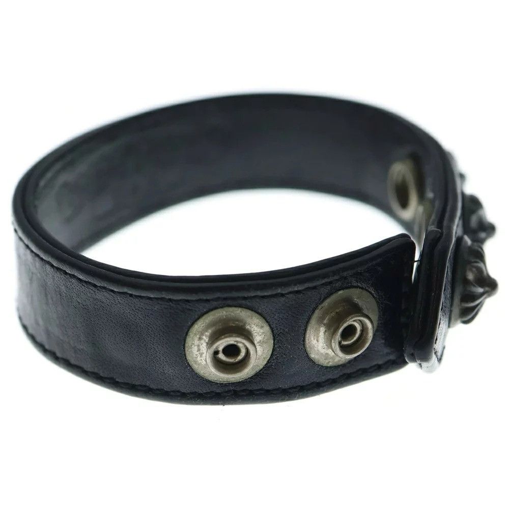 CHROME HEARTS 3 BUTTON 2 SNAP LEATHER BRACELET