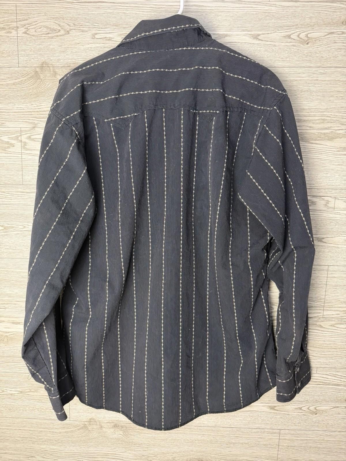 Wrangler VTG Wrangler Men's Shirt L Stripe Pearl Snap Rodeo Western Size US L / EU 52-54 / 3 - 2 Thumbnail