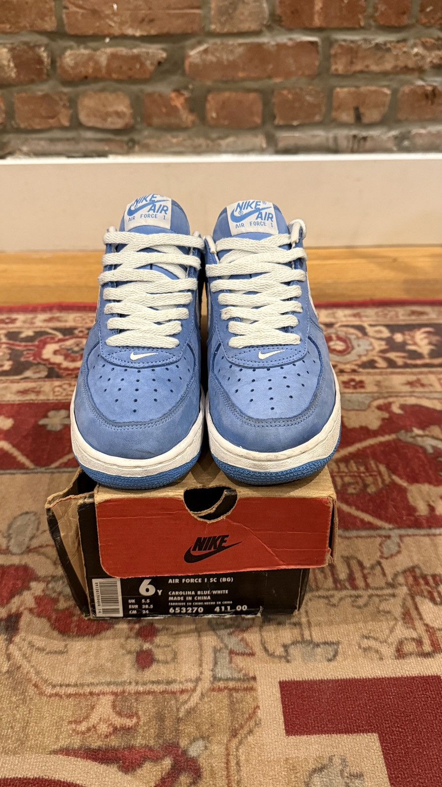 Nike Vintage Nike Air Force 1 Carolina Blue 90s Sz 6 - 653270 411 Size US 6 / EU 39 - 2 Thumbnail