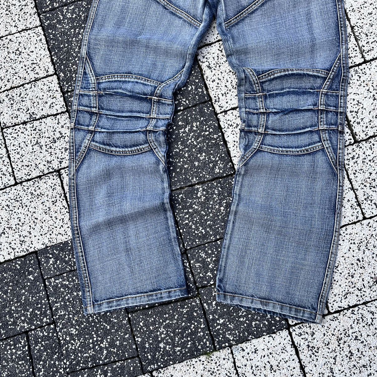 Japanese Brand × Vintage Vintage Double Knee Distressed Faded Jeans Trashed Pants Size US 32 / EU 48 - 5 Thumbnail