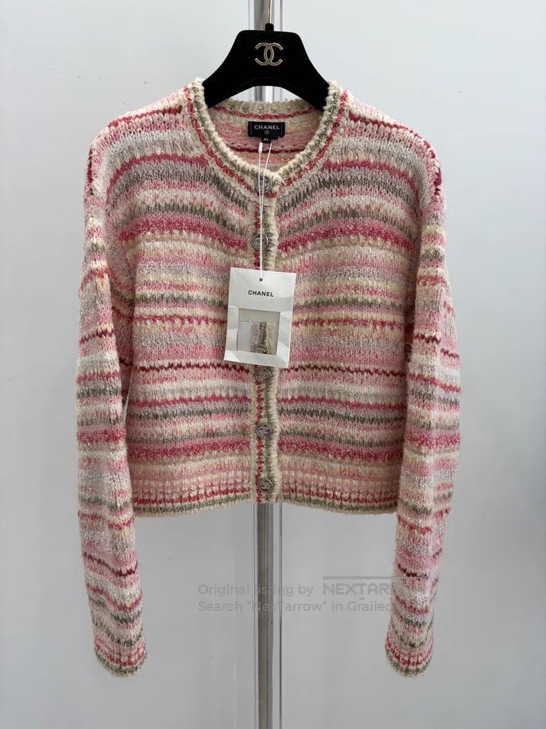 Chanel Pink and white striped strawberry cake colour-match