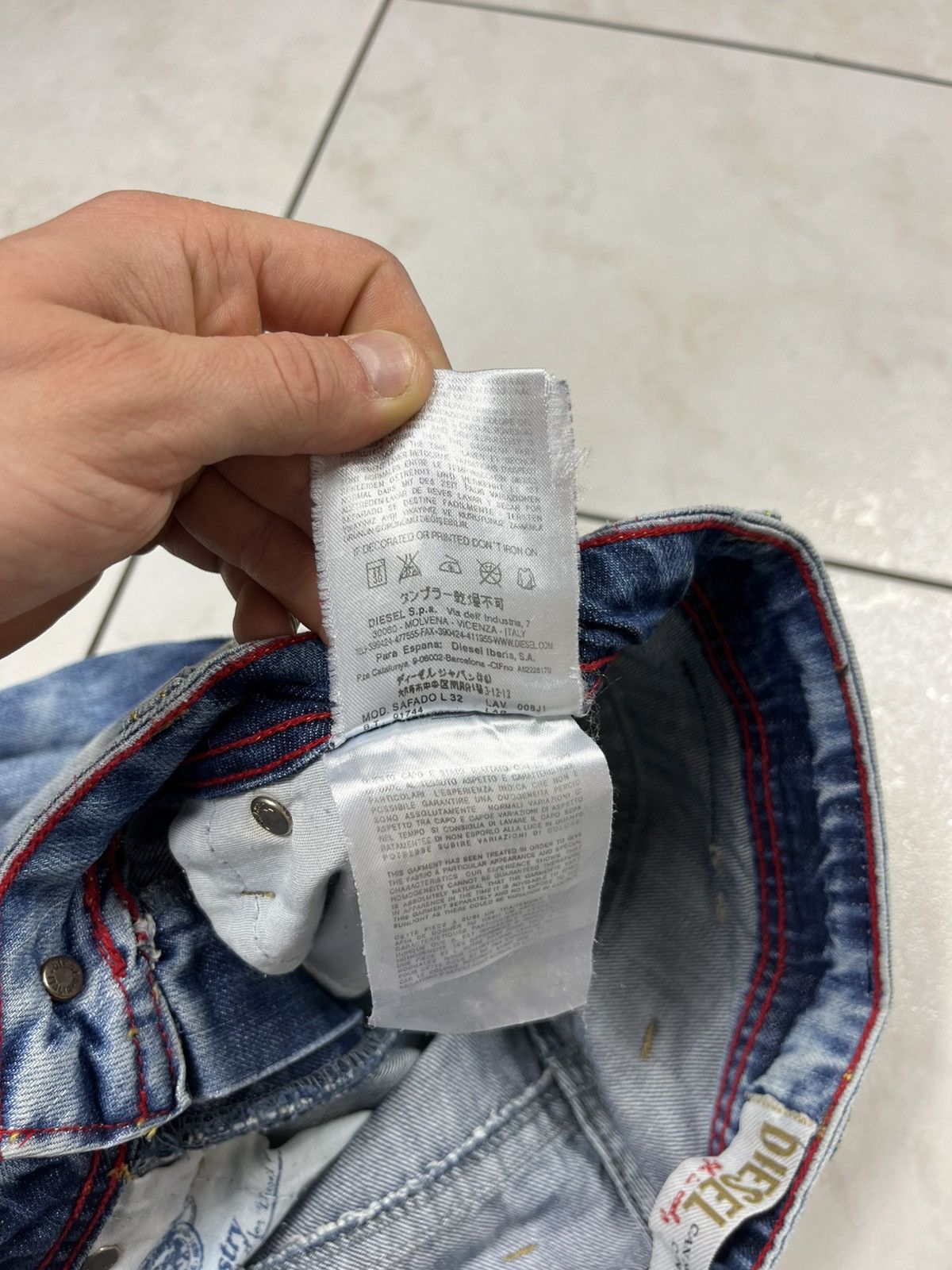 Diesel × Vintage Vintage Diesel safado distressed denim y2k washed jeans pant Size US 34 / EU 50 - 21 Thumbnail