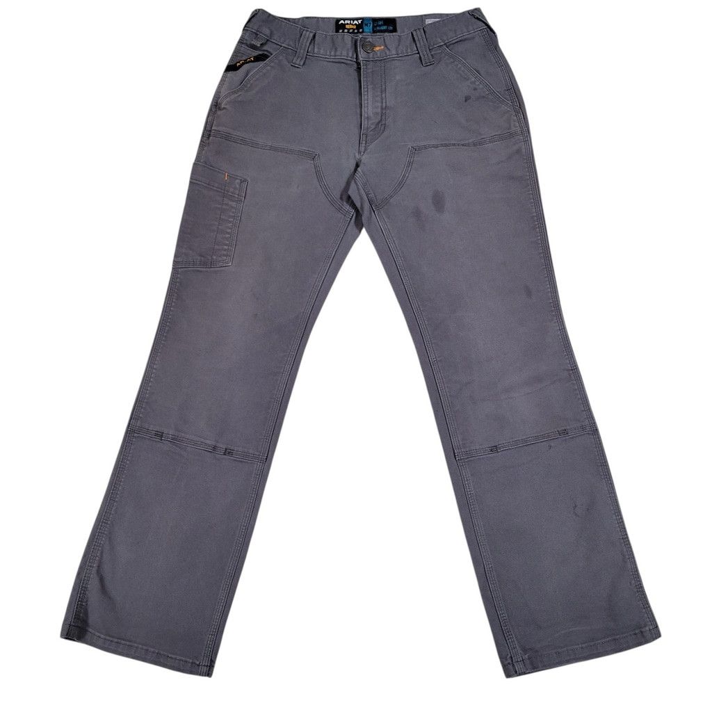 Ariat Ariat Rebar Slim Straight Cargo Relaxed Fit Gray Pant 30/30 Size US 30 / EU 46 - 1 Thumbnail