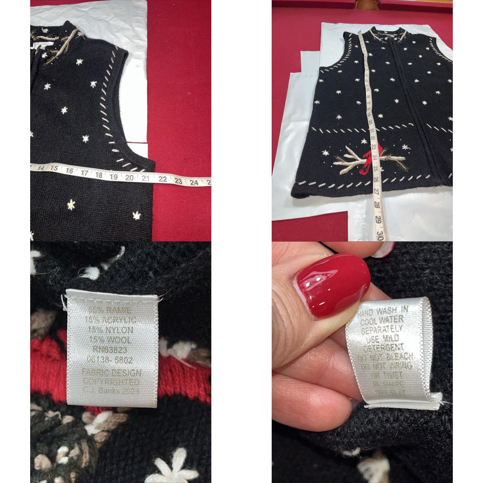 Vintage VINTAGE CJ Banks Black Red Cardinal Winter Snow Holiday Vest Women 1XL Zip Embroidery Christmas Birds Sweater Vest Women Plus Size 1XL Size XXL / US 16-18 / IT 52-54 - 8 Thumbnail