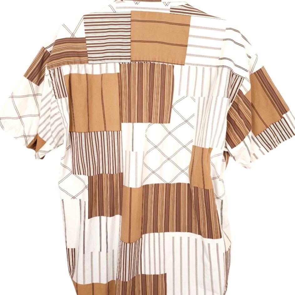 Vintage Koman Jeans Shirt Mens Size Large Brown Geometric Abstract Streetwear Shirt Size US L / EU 52-54 / 3 - 4 Thumbnail