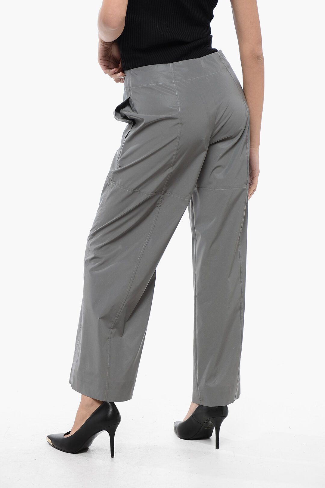 Jil Sander og1mm1225 Reflector Cropped Pant in Silver Size 27" / US 4 / IT 40 - 2 Thumbnail