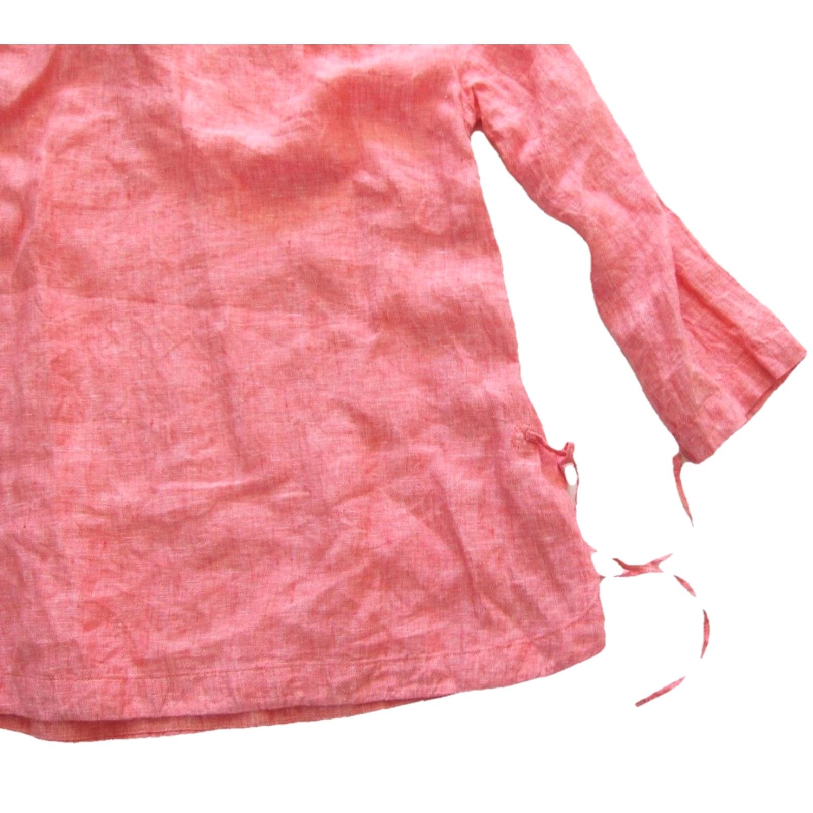 Pinko Sigrid Olsen 100% Linen Pink Collared 3/4 Sleeve Tunic Peasant Blouse Small Size S / US 4 / IT 40 - 6 Thumbnail