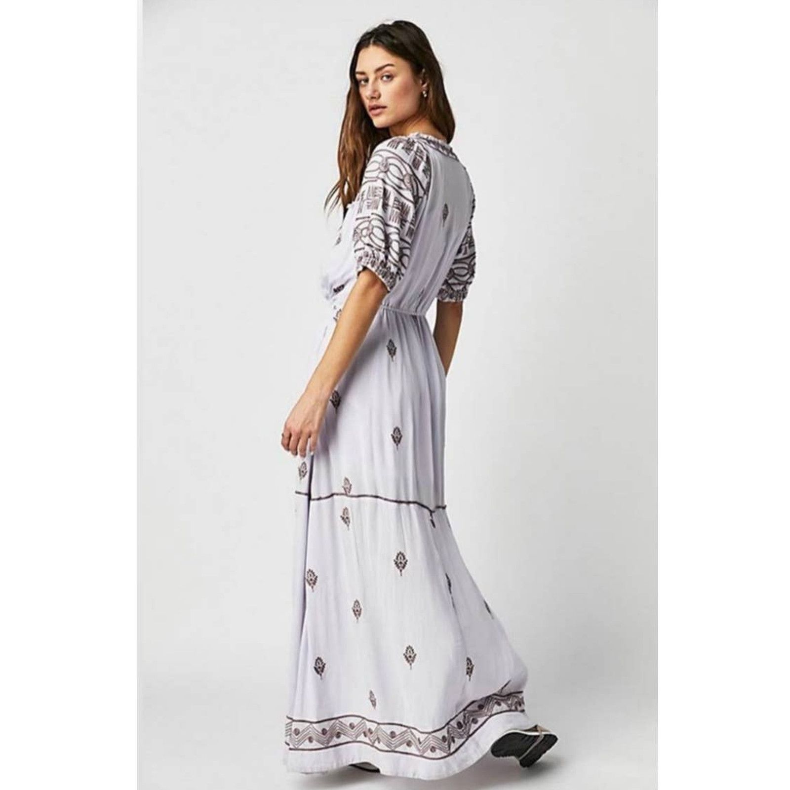 Free People New Free People Riley Embroidered Midi Dress $188 XS 0/2 Size XS / US 0-2 / IT 36-38 - 2 Thumbnail