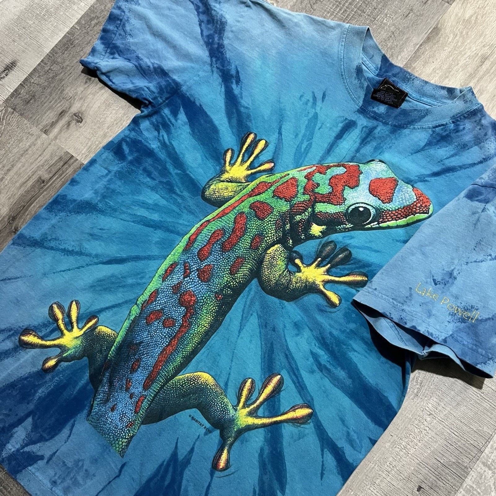 Habitat VTG Lake Powell Tie Dye Gecko Colorful Lizard Reptile Shirt Size US L / EU 52-54 / 3 - 3 Thumbnail