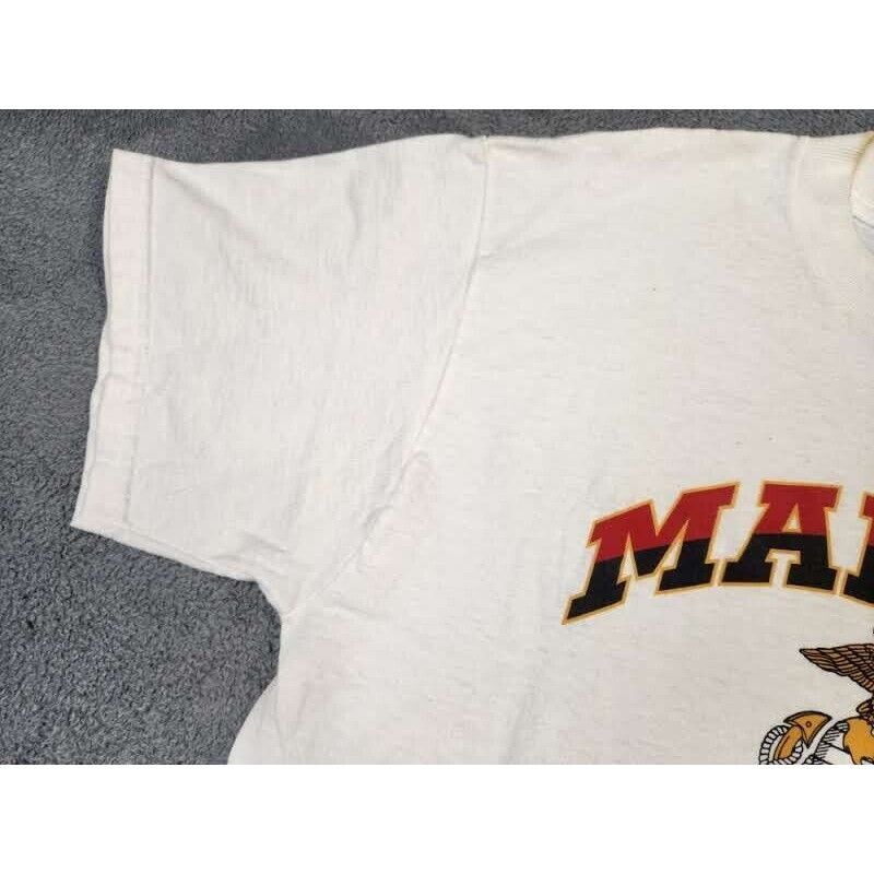 Fruit Of The Loom VINTAGE USMC Shirt Adult Womens Medium White Marine Wife Size US M / EU 48-50 / 2 - 4 Thumbnail