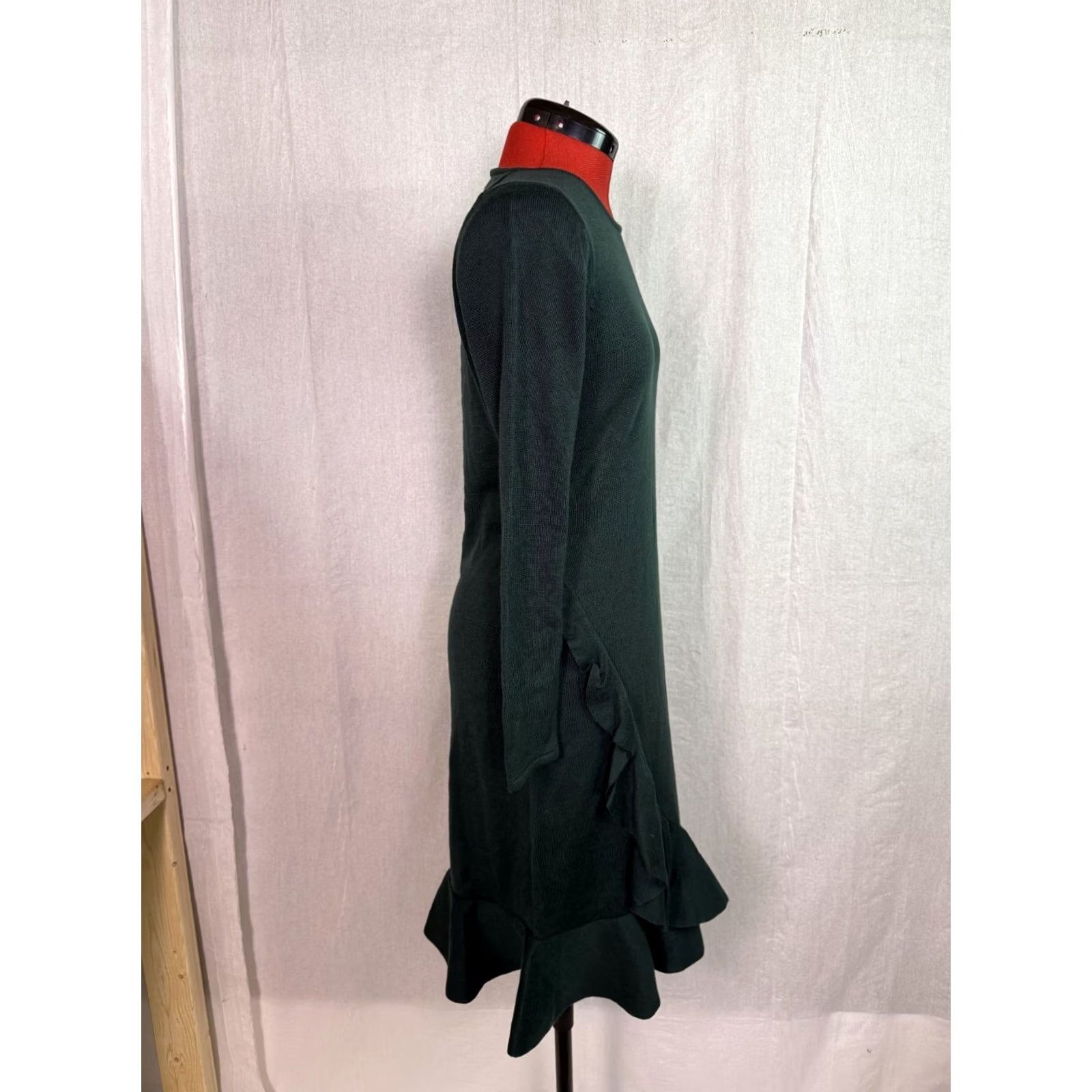 Calvin Klein Calvin Klein Green Sheath Dress Size S Long Sleeve Crew Neck Pullover D857 Size S / US 4 / IT 40 - 6 Thumbnail