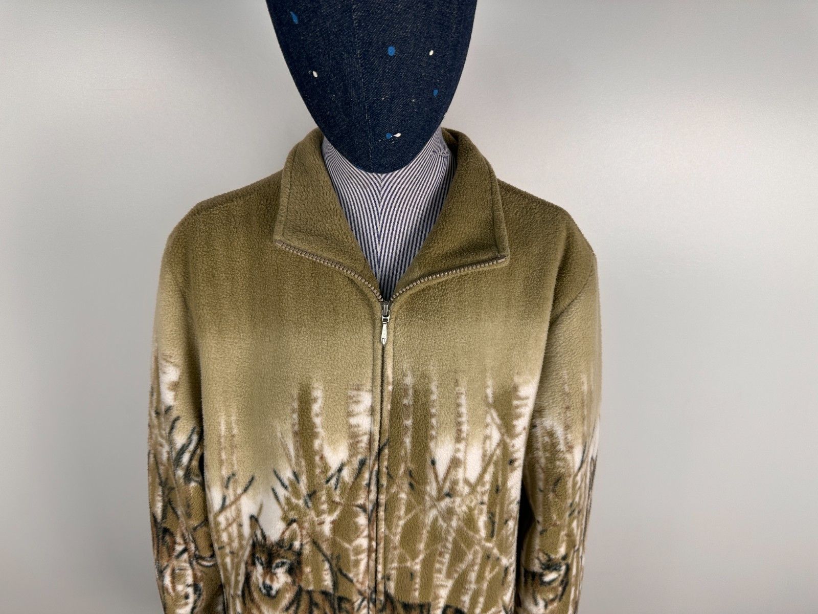 Other Vintage 90s Wolf Nature Over Print Fleece Jacket Size M Size M / US 6-8 / IT 42-44 - 2 Thumbnail