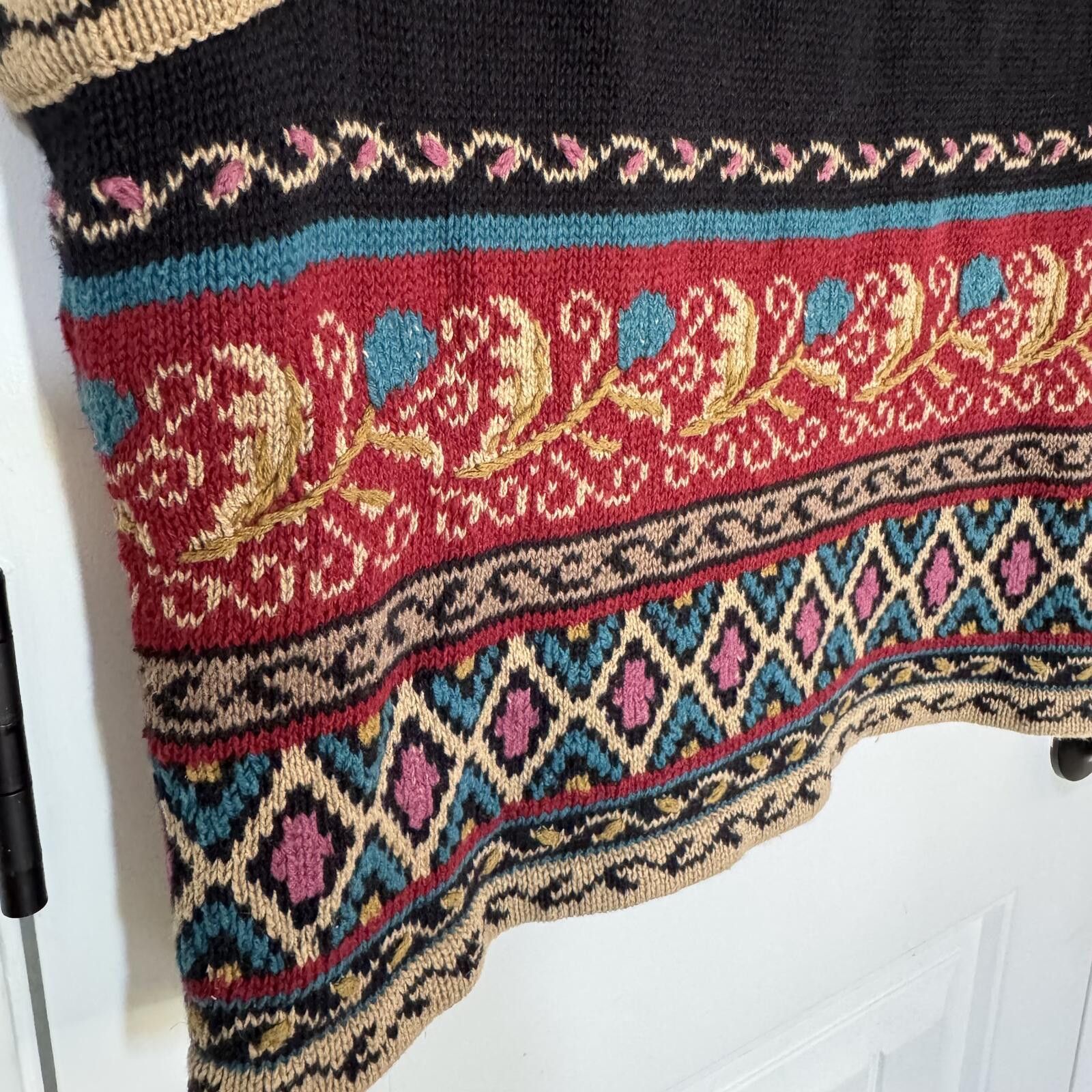 Other Vintage Hand Embroidered Knit Vest Sweater-Fits like Large Size L / US 10 / IT 46 - 7 Thumbnail