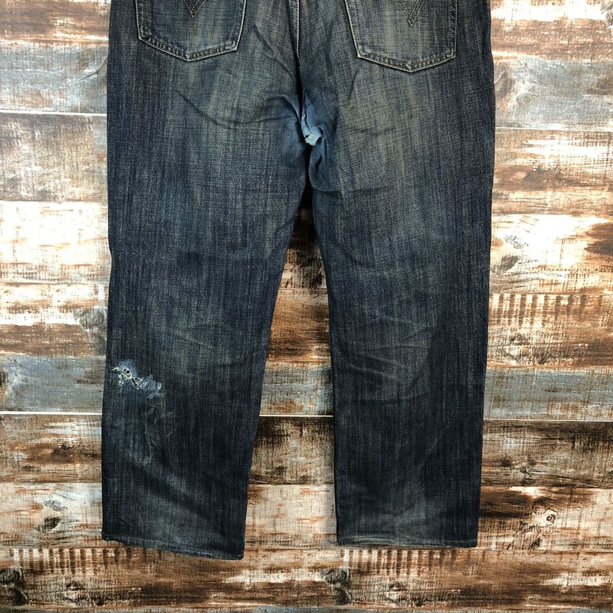 Levi's DLL Levis 533 Blue ripped Denim jeans Pants #C208 Size US 36 / EU 52 - 14 Thumbnail