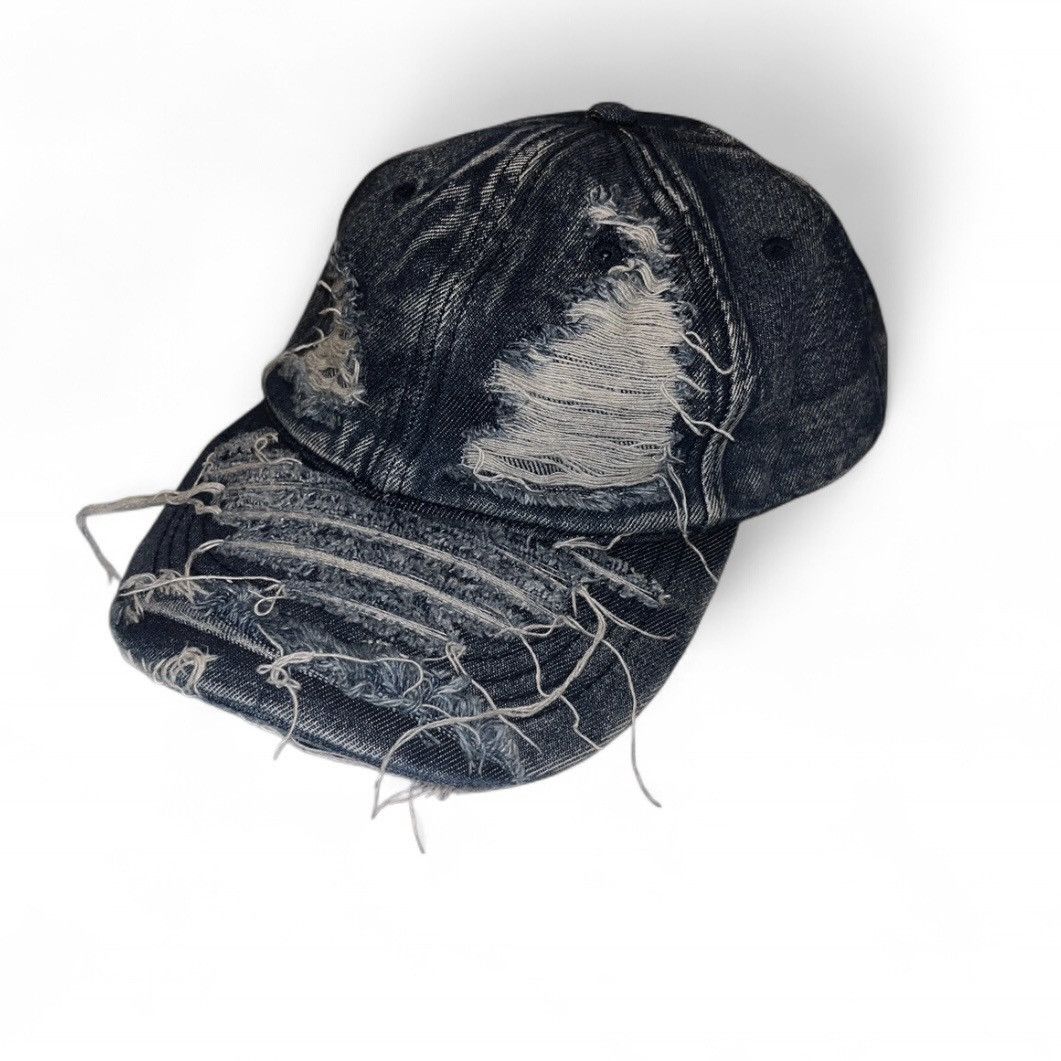 Japanese Brand Denim Blue Ripped Streetwear Vintage baseball cap Size ONE SIZE - 2 Thumbnail