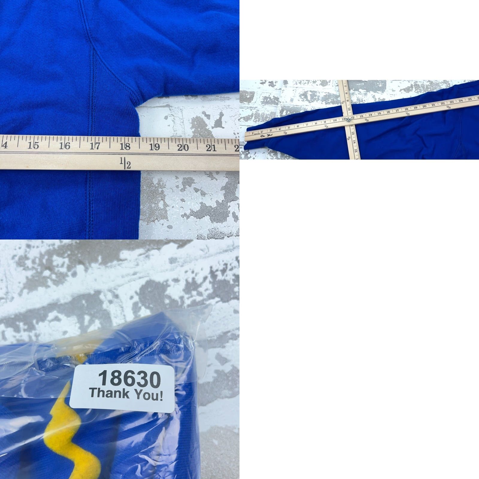 Champion Champion Sweatshirt Men XS Blue Yellow Crew Neck Sweater Reverse Weave Spell Out Sustainable? Size US XS / EU 42 / 0 - 8 Thumbnail