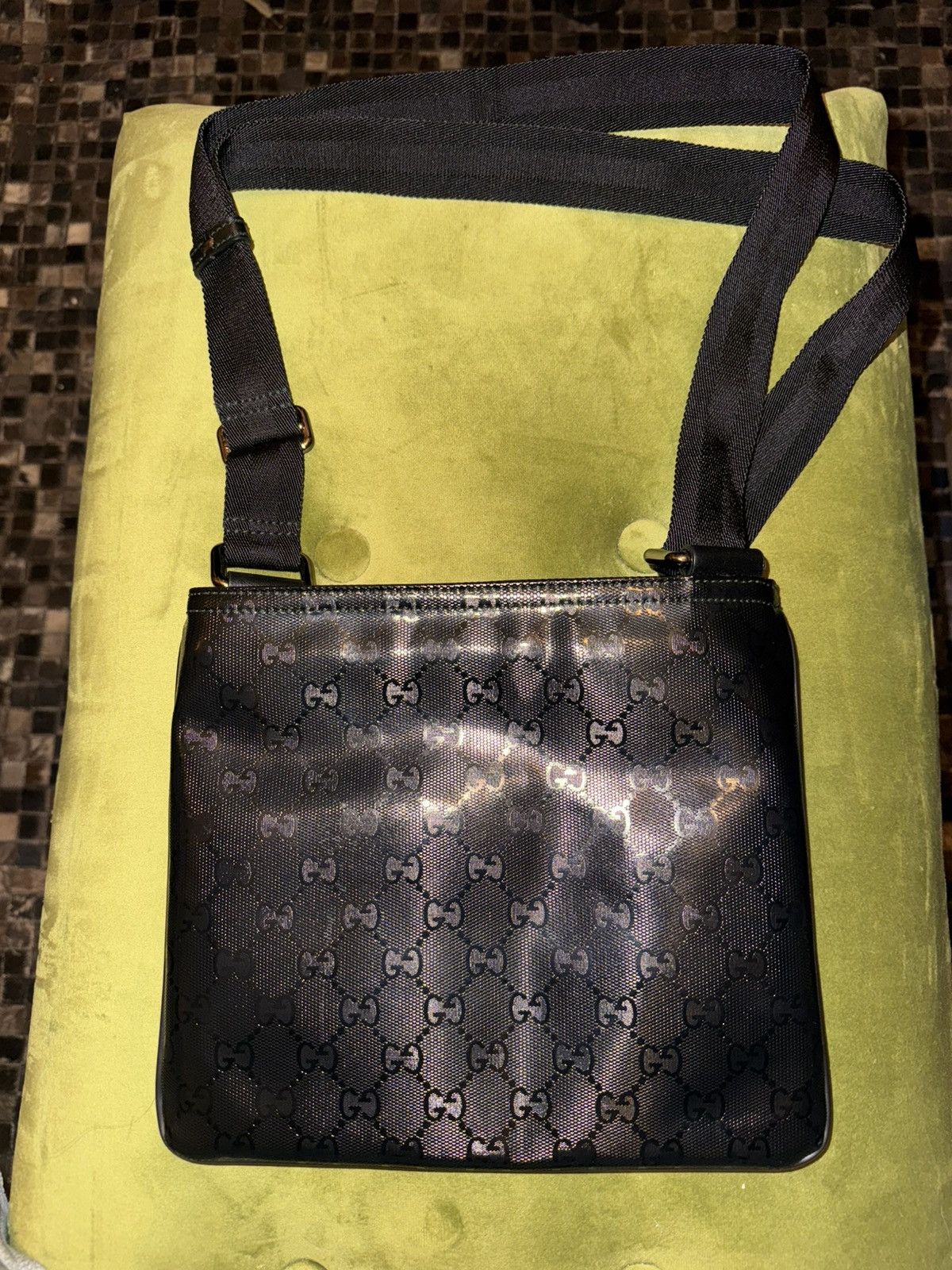 Gucci Gucci Crossbody Bag in Black Coated Canvas Size ONE SIZE - 2 Thumbnail