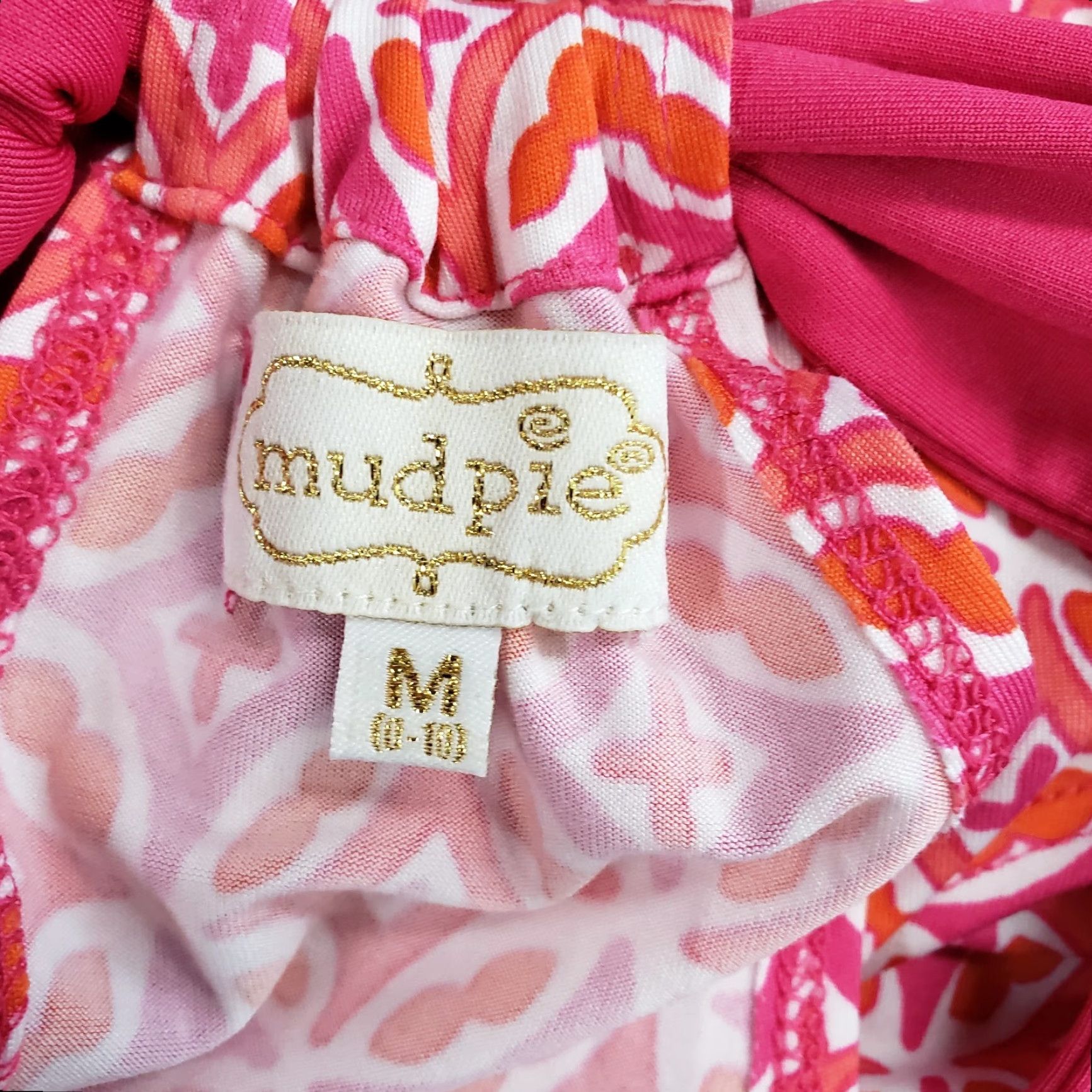 Vintage Mud Pie Womens Dress Sz Medium Pink Orange Printed Sleeveless Scallop Hem Shift Size M / US 6-8 / IT 42-44 - 6 Thumbnail