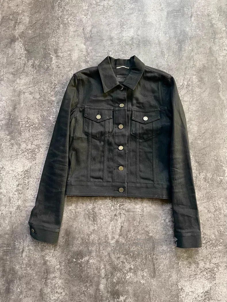 Saint Laurent Paris Saint Laurent Paris Waxed Black Denim Jacket Size US S / EU 44-46 / 1 - 1 Thumbnail