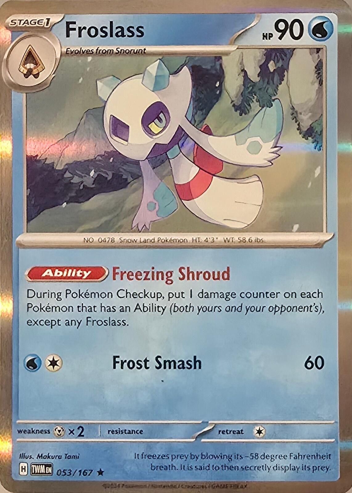 Pokemon Froslass 053/167 holo rare card Twilight Masquerade Size ONE SIZE - 1 Thumbnail