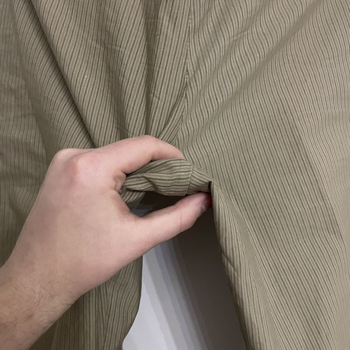 Hermes Vintage Hermes Beige Striped Cotton-Linen Casual Pants Size US 33 - 12 Thumbnail