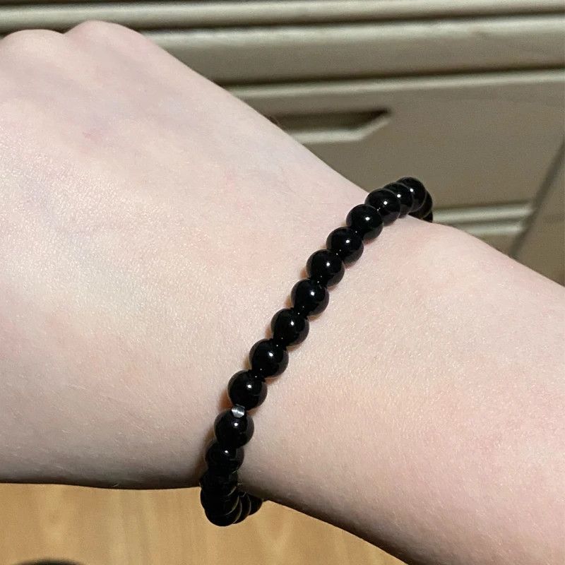 Jewelry 🔴 Bracelet - Shiny Black 10mm Size ONE SIZE - 2 Thumbnail