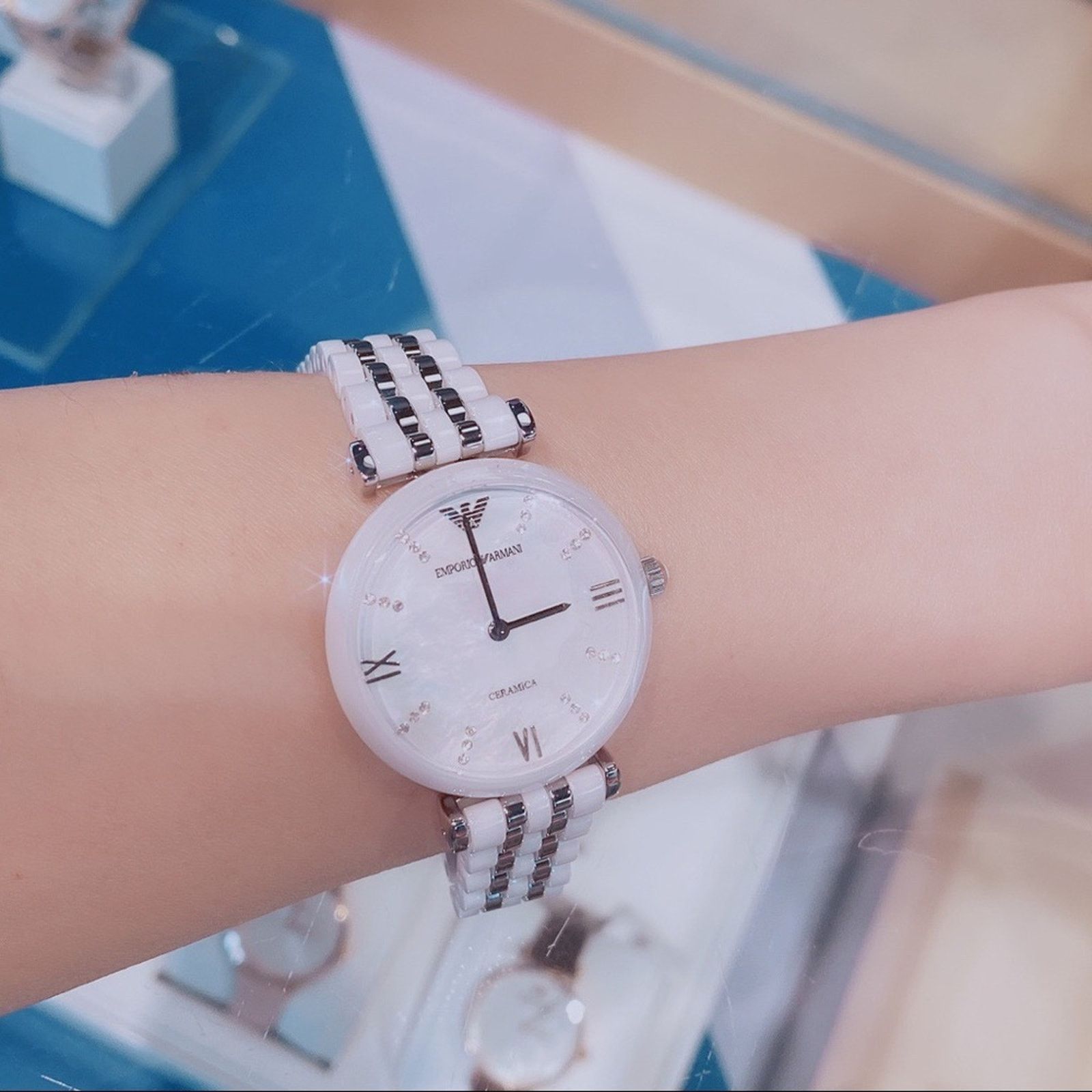 Emporio Armani Emporio Armani AR1488 White Ceramic Watch Size ONE SIZE - 8 Thumbnail