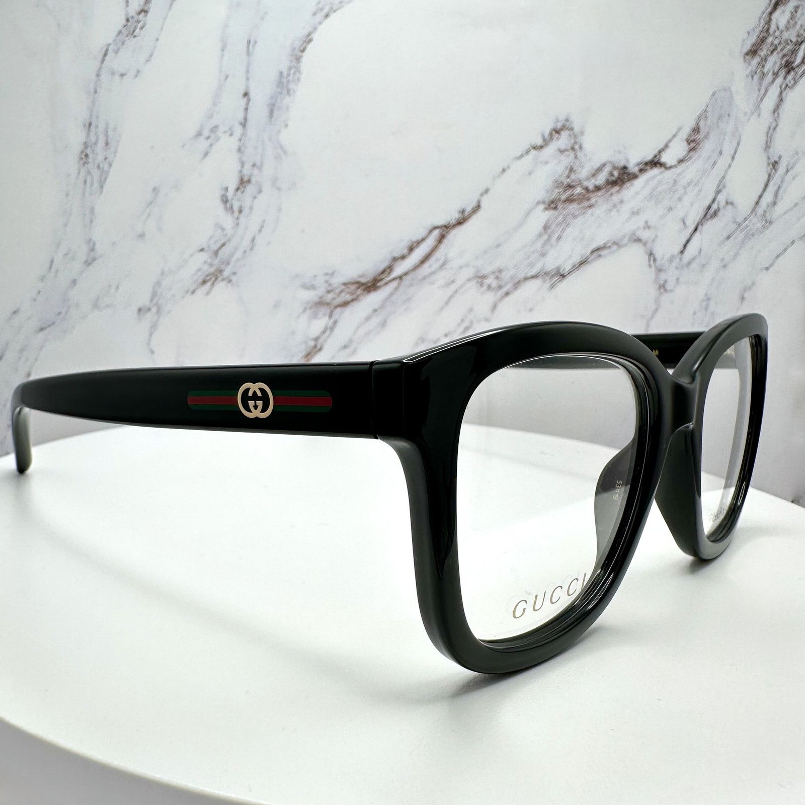 Gucci New GUCCI Eyeglasses Black Square GG Logo Red Green Web Size ONE SIZE - 11 Thumbnail