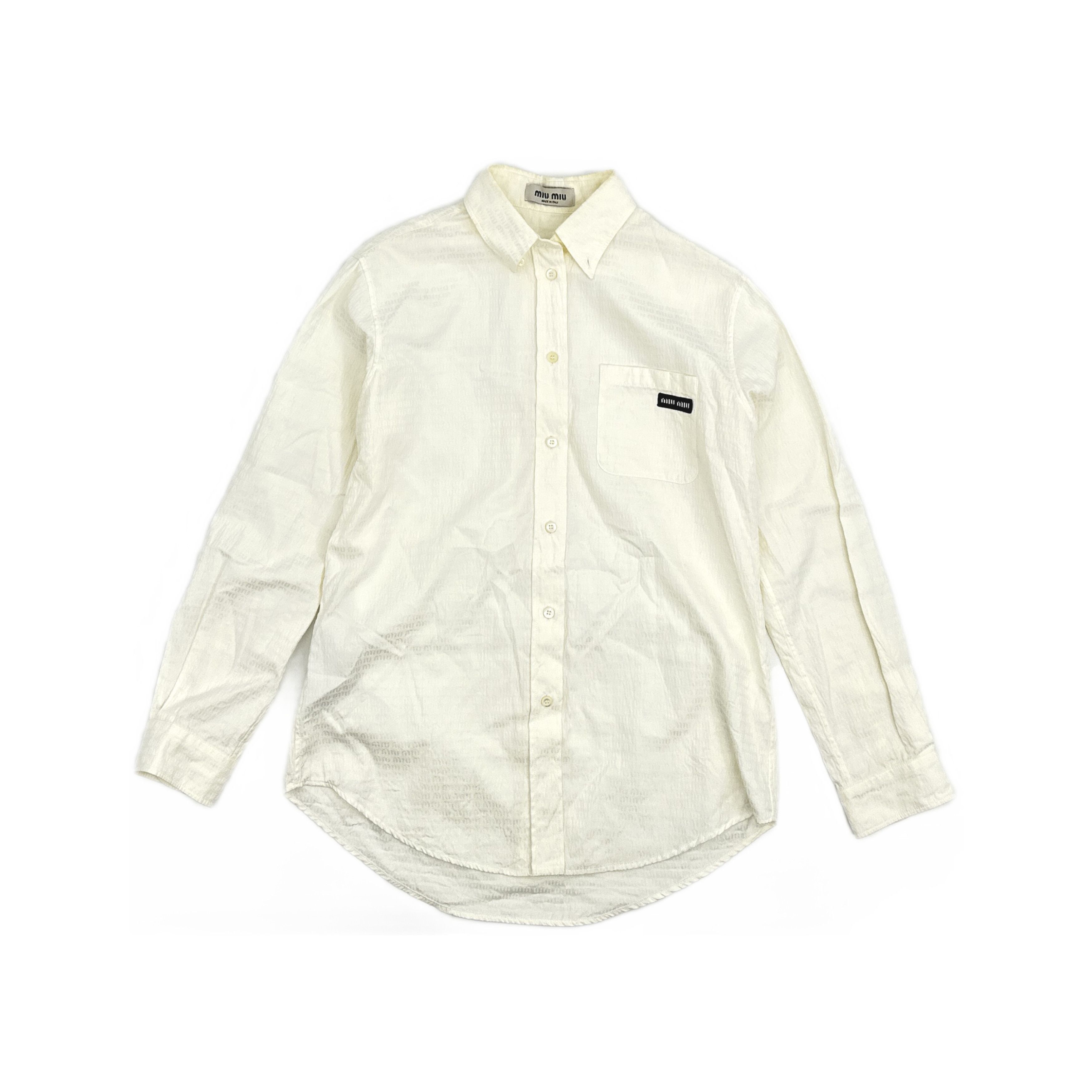 Miu Miu Miu Miu Logo Jacquard Button Up Shirt Size 38 Size XS / US 0-2 / IT 36-38 - 1 Thumbnail
