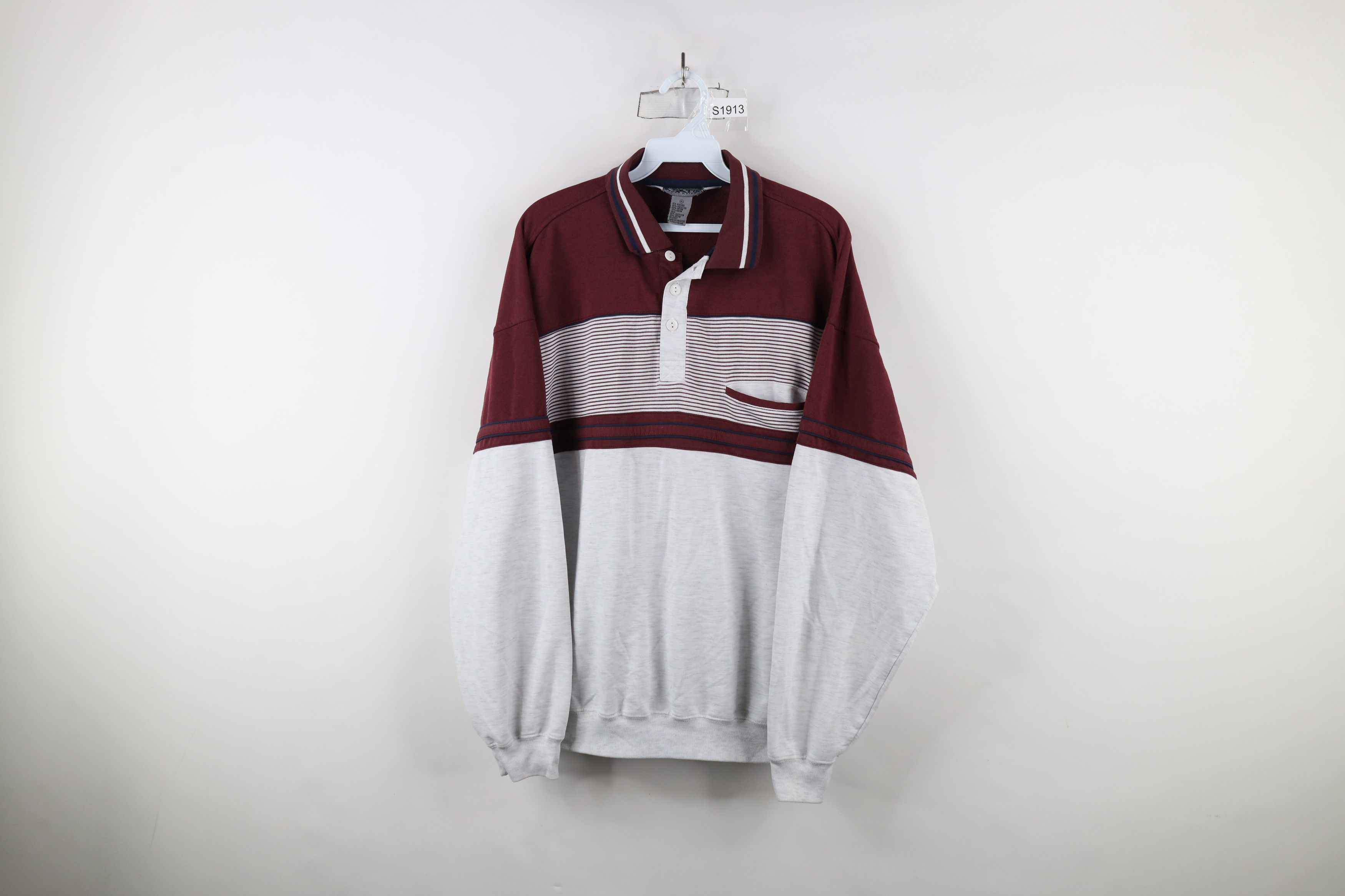 Vintage Vintage 90s Streetwear Block Pullover Long Sleeve Rugby Polo Size US XL / EU 56 / 4 - 1 Thumbnail