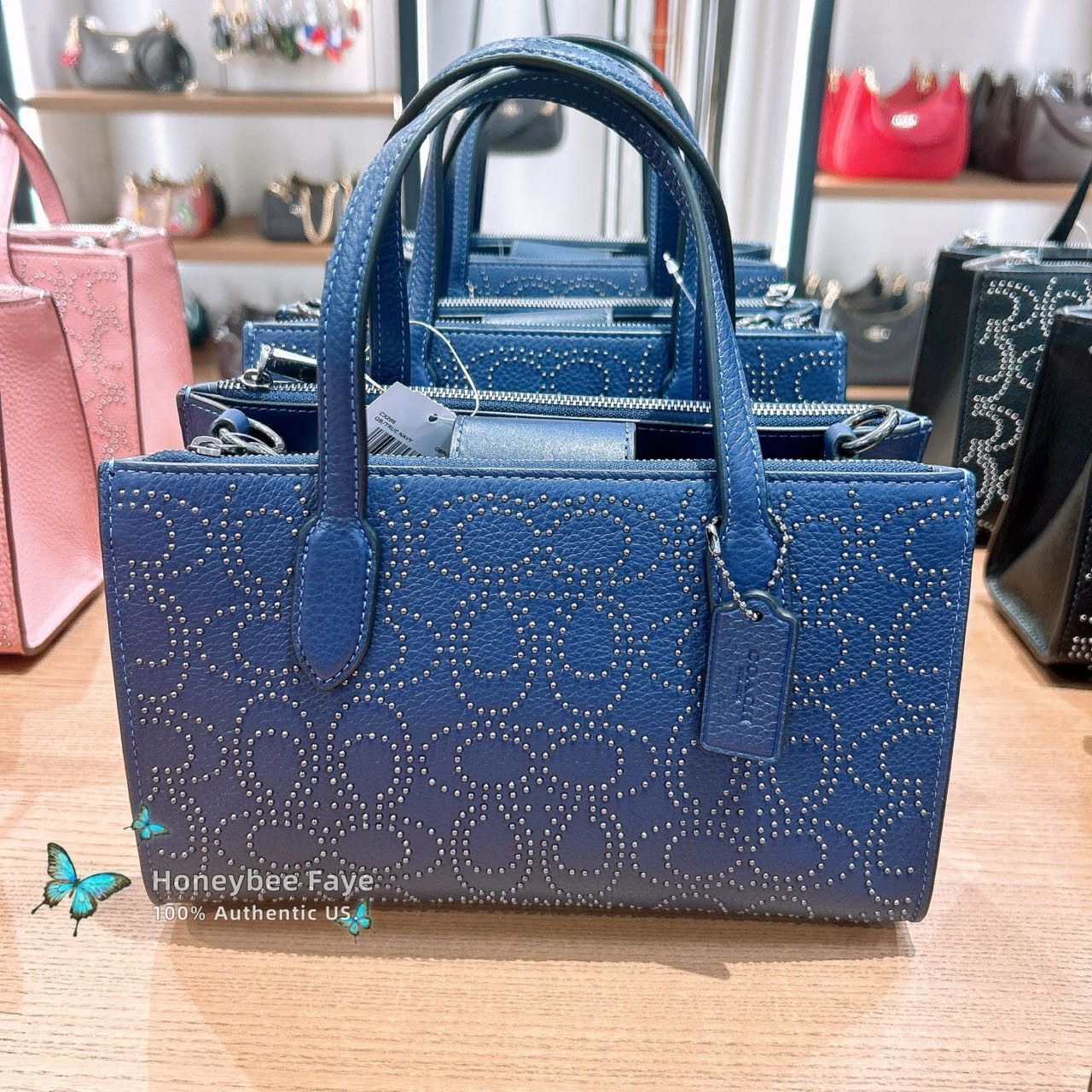 ★ニナ★ NWT Coach CX266 Nina Small Tote Bag With Signature Rivets