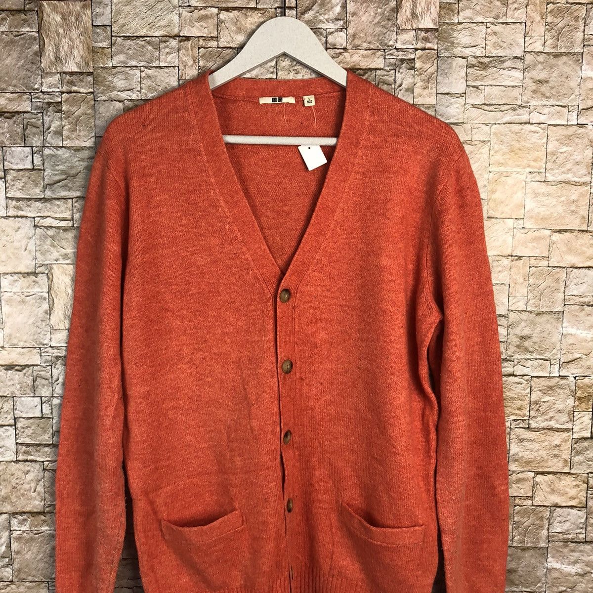 Japanese Brand Uniqlo japan Orange plain Cardigan Knitwear #A923 Size US M / EU 48-50 / 2 - 5 Thumbnail