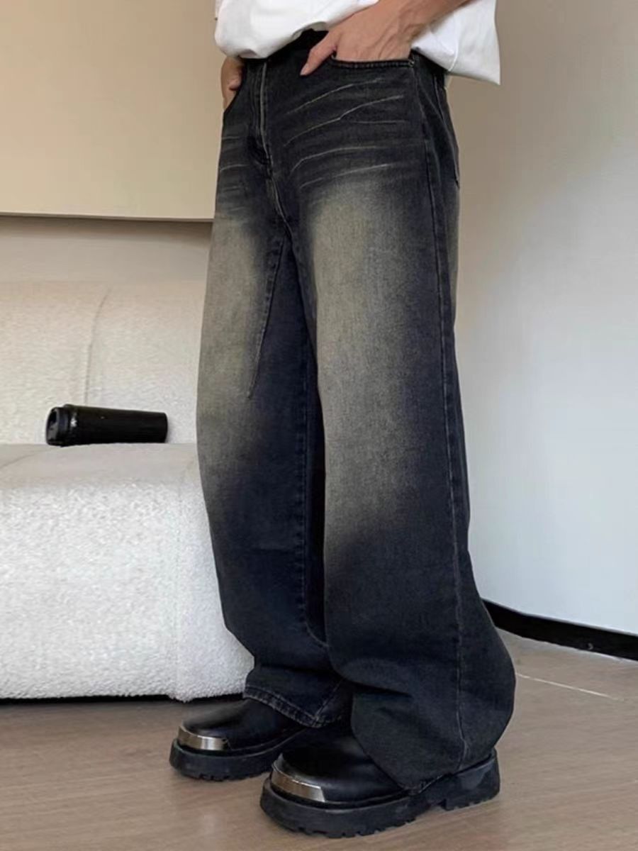 Japanese Brand × Jean baggy casual washed ripple wide-leg denim trousers Size US 30 / EU 46 - 2 Thumbnail