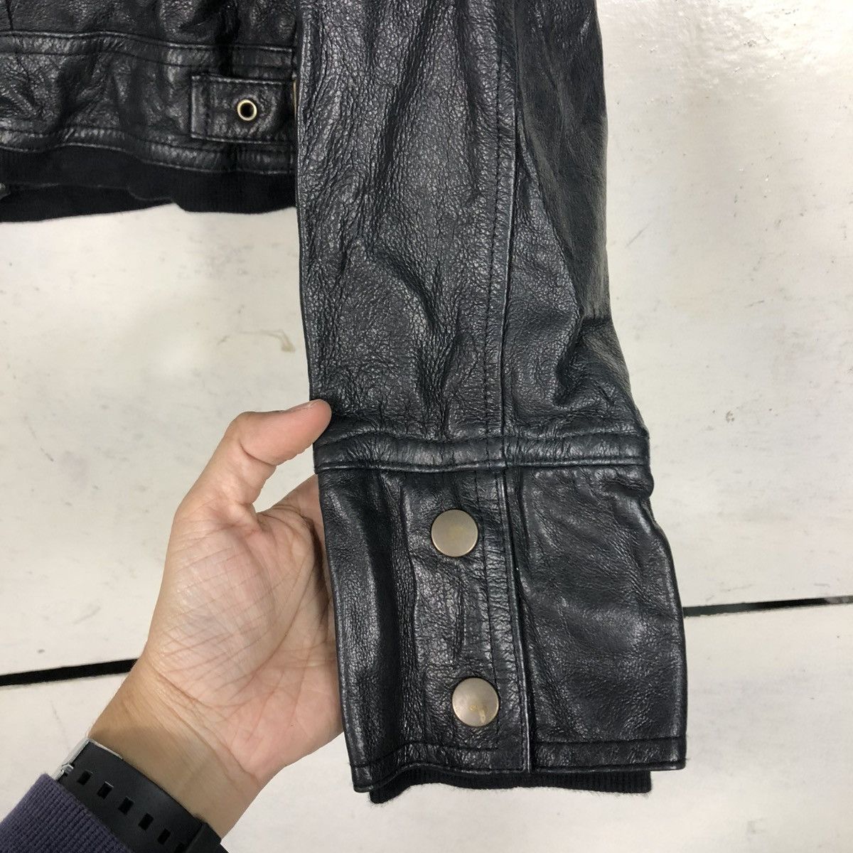 Japanese Brand 🔥VINTAGE CROPPED BIKER LEATHER JACKET BRUSH ISSEY MIYAKE Size US S / EU 44-46 / 1 - 18 Thumbnail
