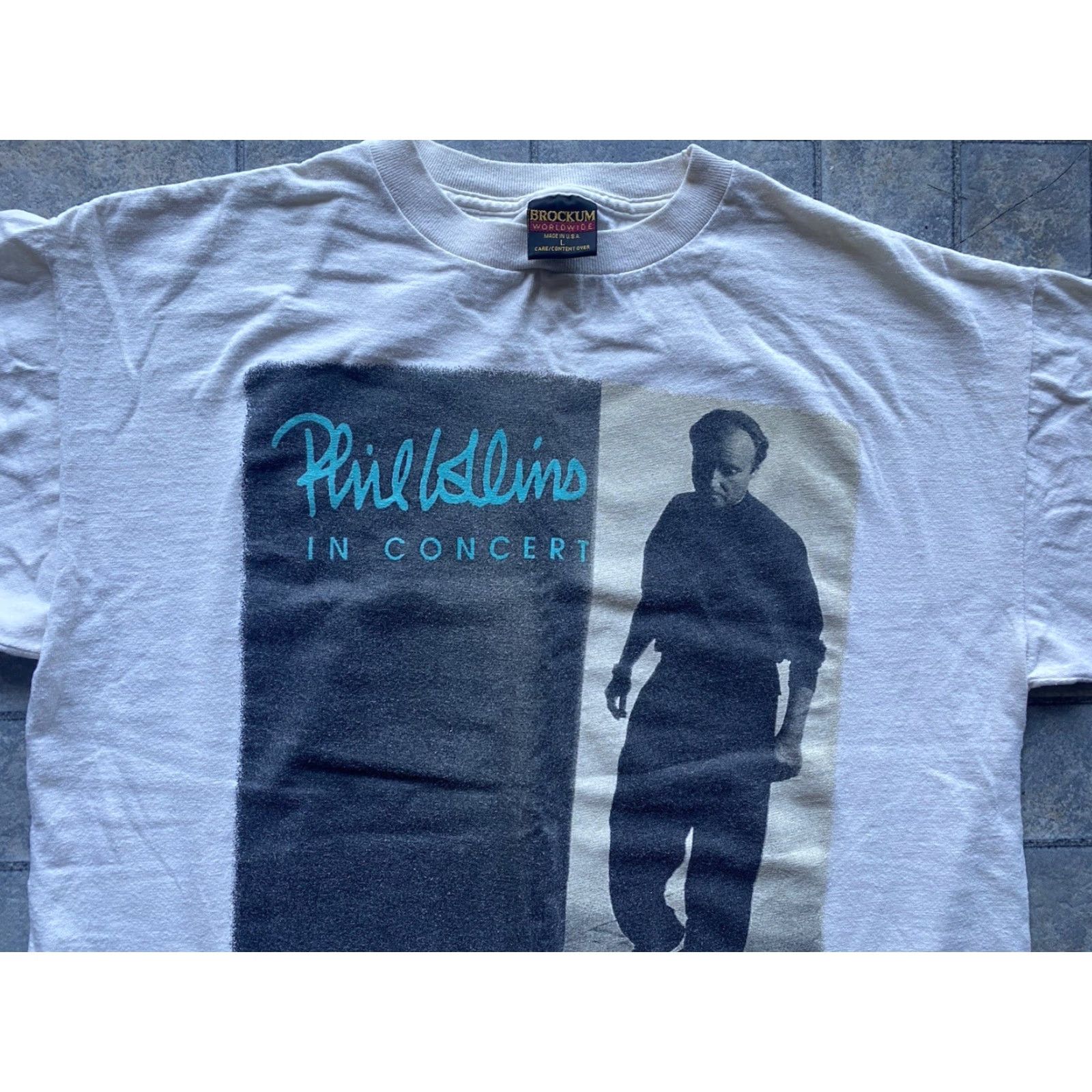 Both VINTAGE Brockum Phil Collins T Shirt 1994 World Tour White Cotton Mens L Short Sleeve Band Music 90s Shirts Men Size US L / EU 52-54 / 3 - 5 Thumbnail