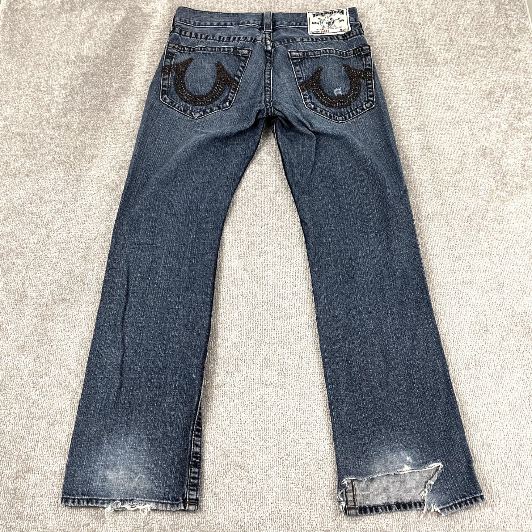 True Religion VINTAGE No, True Religion Jeans Mens 32 x 33 Bobby Distressed Denim Hip Hop 90s Mens Jeans Blue 32x33 Size US 32 / EU 48 - 2 Thumbnail