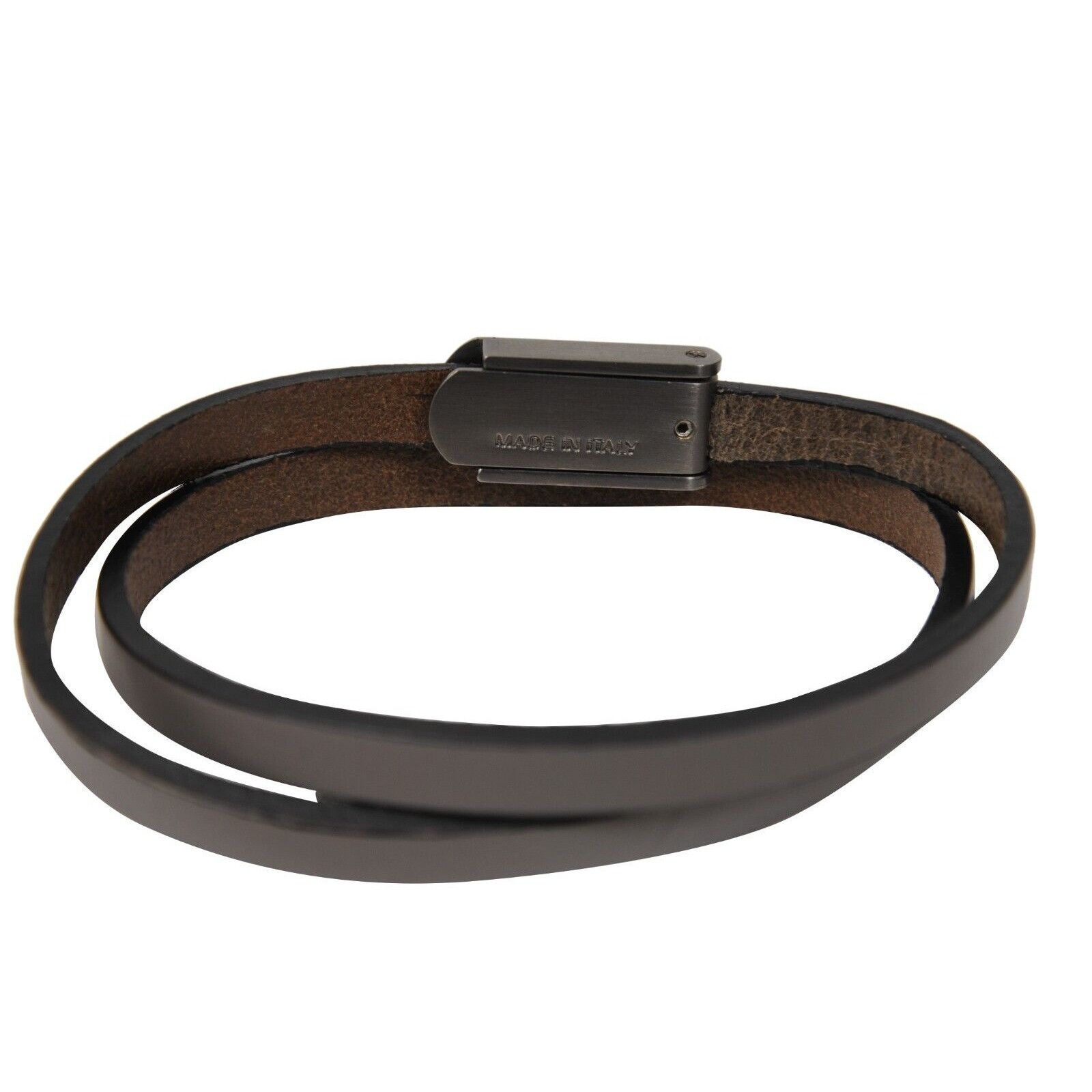 Fendi Double Wrap Bracelet Grey Leather Wristlet Adjustable Size ONE SIZE - 5 Thumbnail