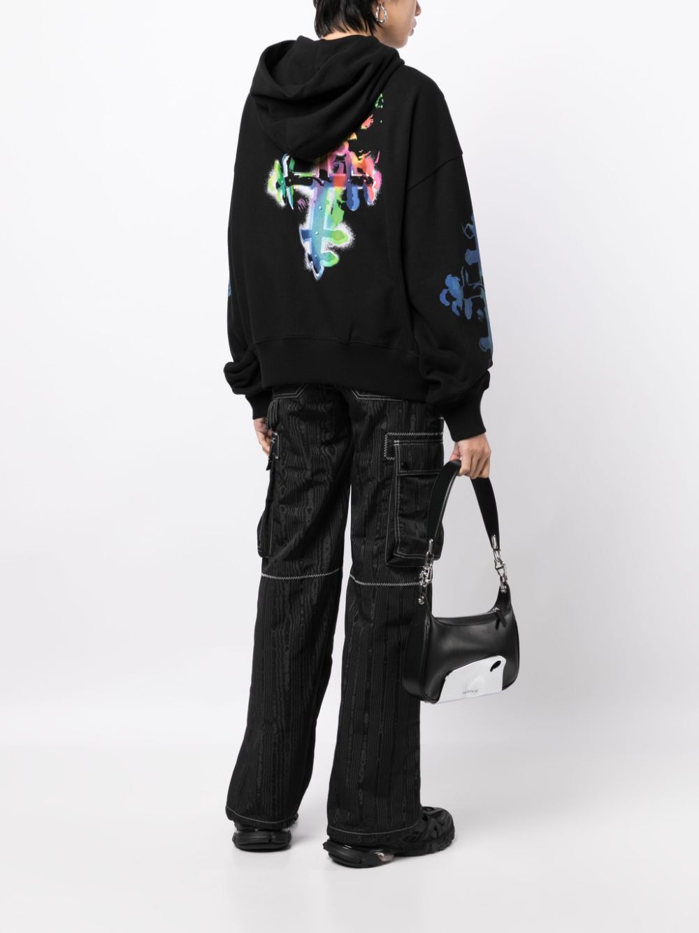WE11DONE o1mris0824 Gothic Print Hoodie in Black Size US M / EU 48-50 / 2 - 5 Thumbnail