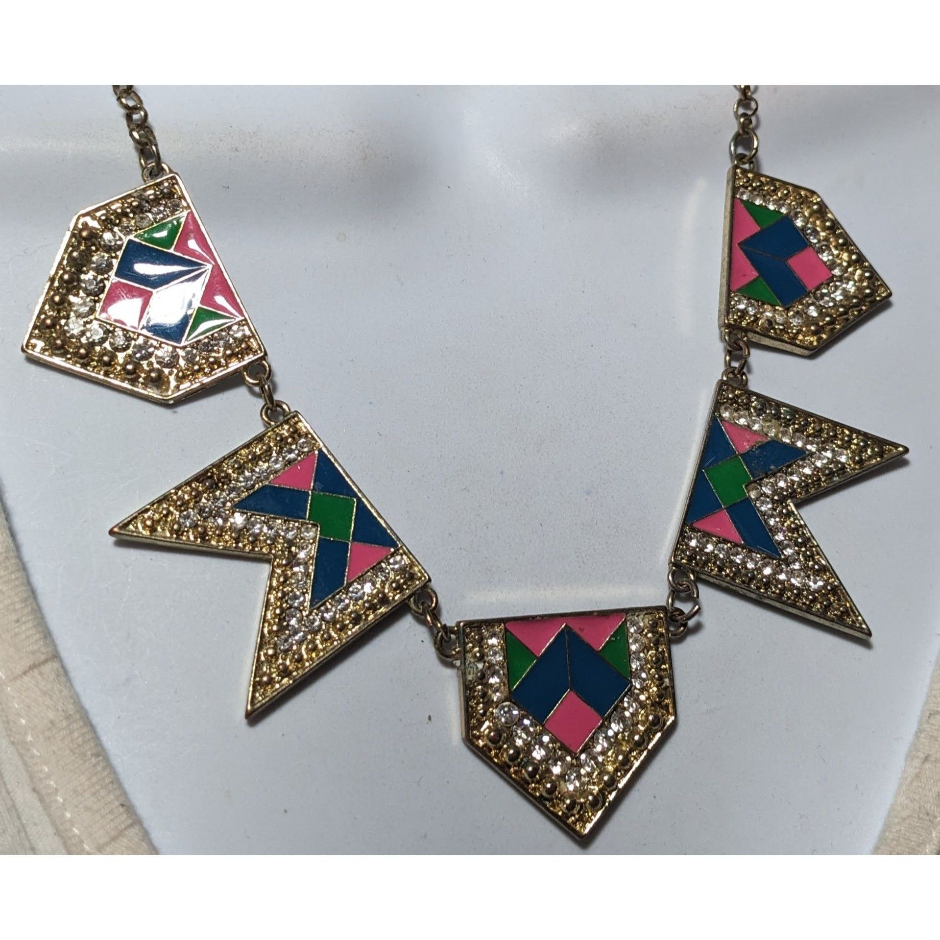 Other Retro Glam Rainbow Geometric Statement Necklace Size ONE SIZE - 6 Thumbnail