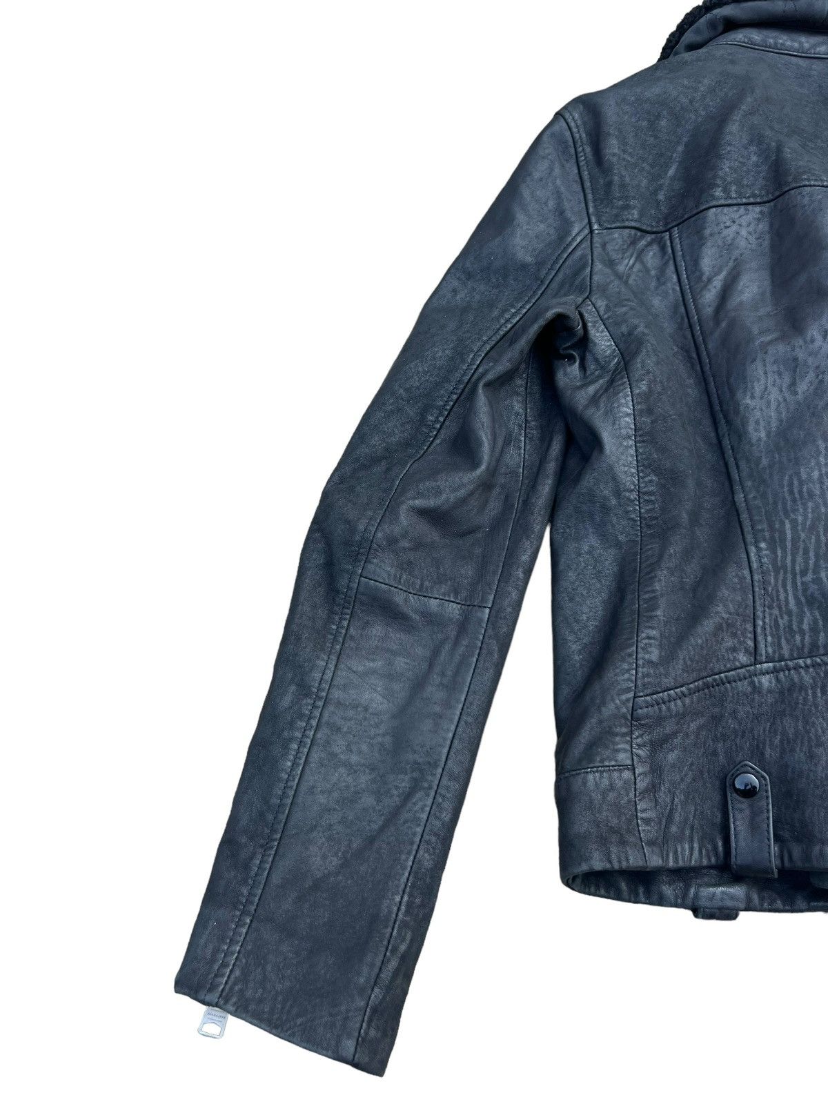 Allsaints AllSaints Shearling Collar Hanoi Leather Biker Jacket Size US S / EU 44-46 / 1 - 21 Thumbnail
