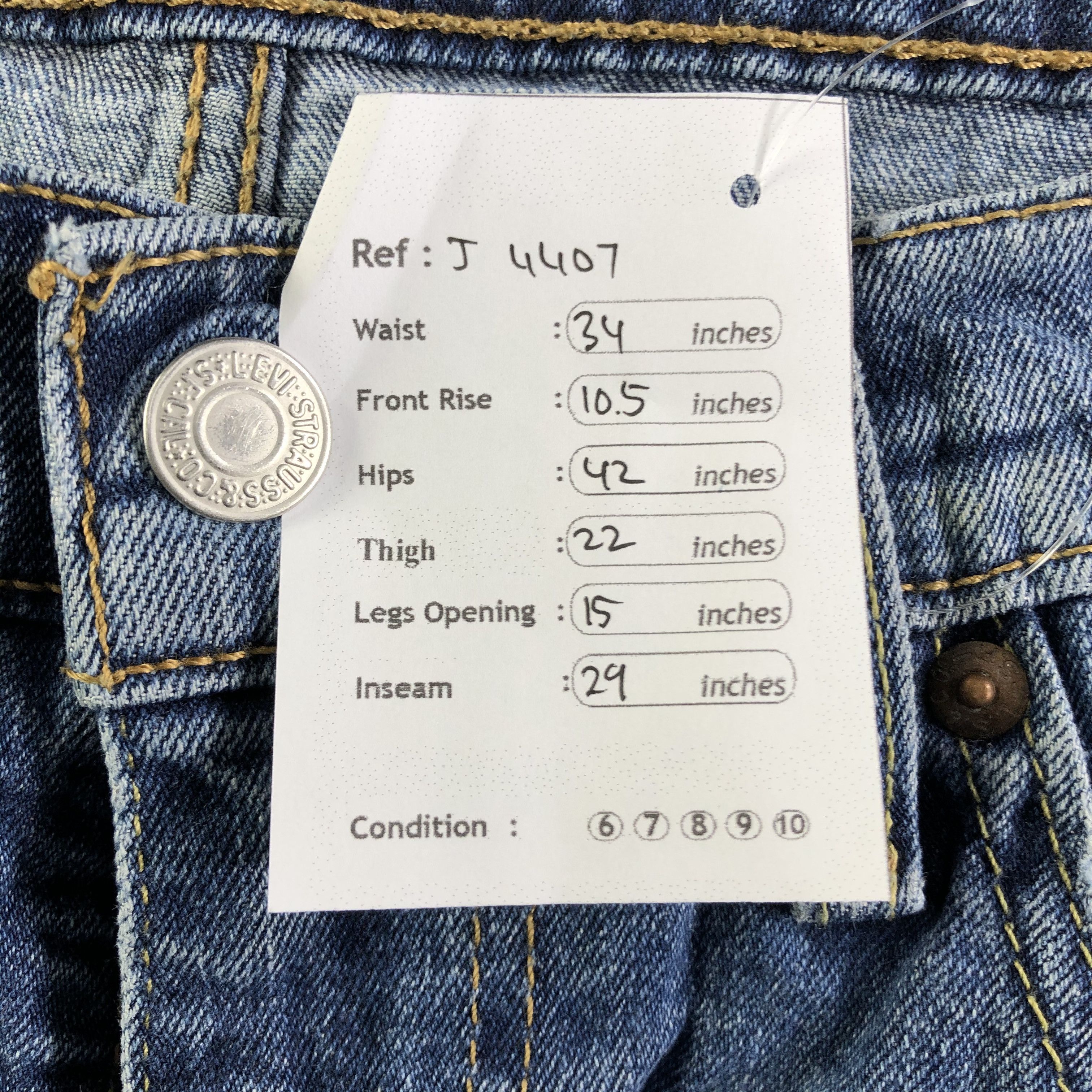 Levi's Vintage Blue Wash Levis 514 Jeans-J4407 Size US 34 / EU 50 - 11 Thumbnail