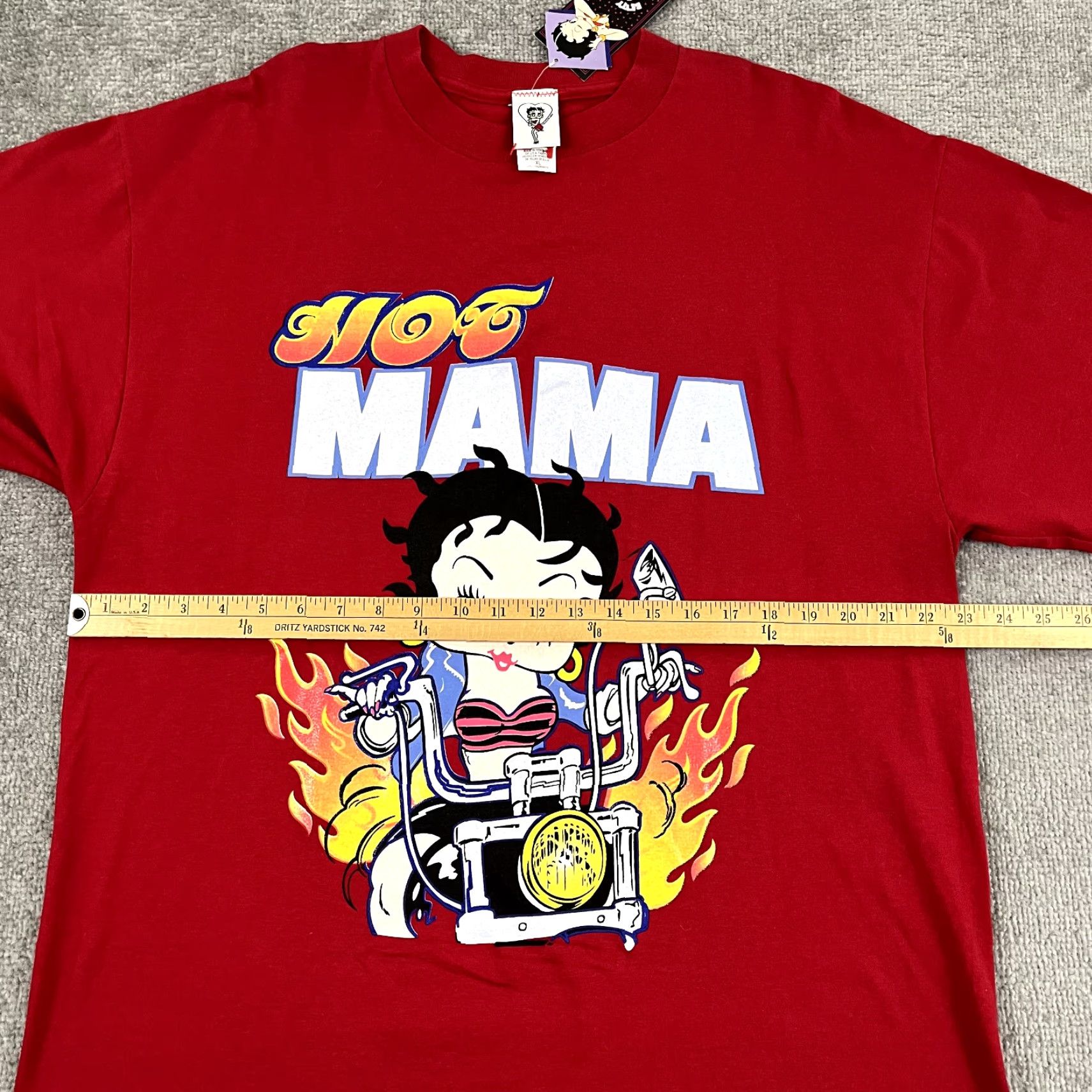 MOTHER VINTAGE Betty Boop Shirt Adult XL Red Hot Mama Mothers Day Motorcycle Graphic T Size US XL / EU 56 / 4 - 6 Thumbnail